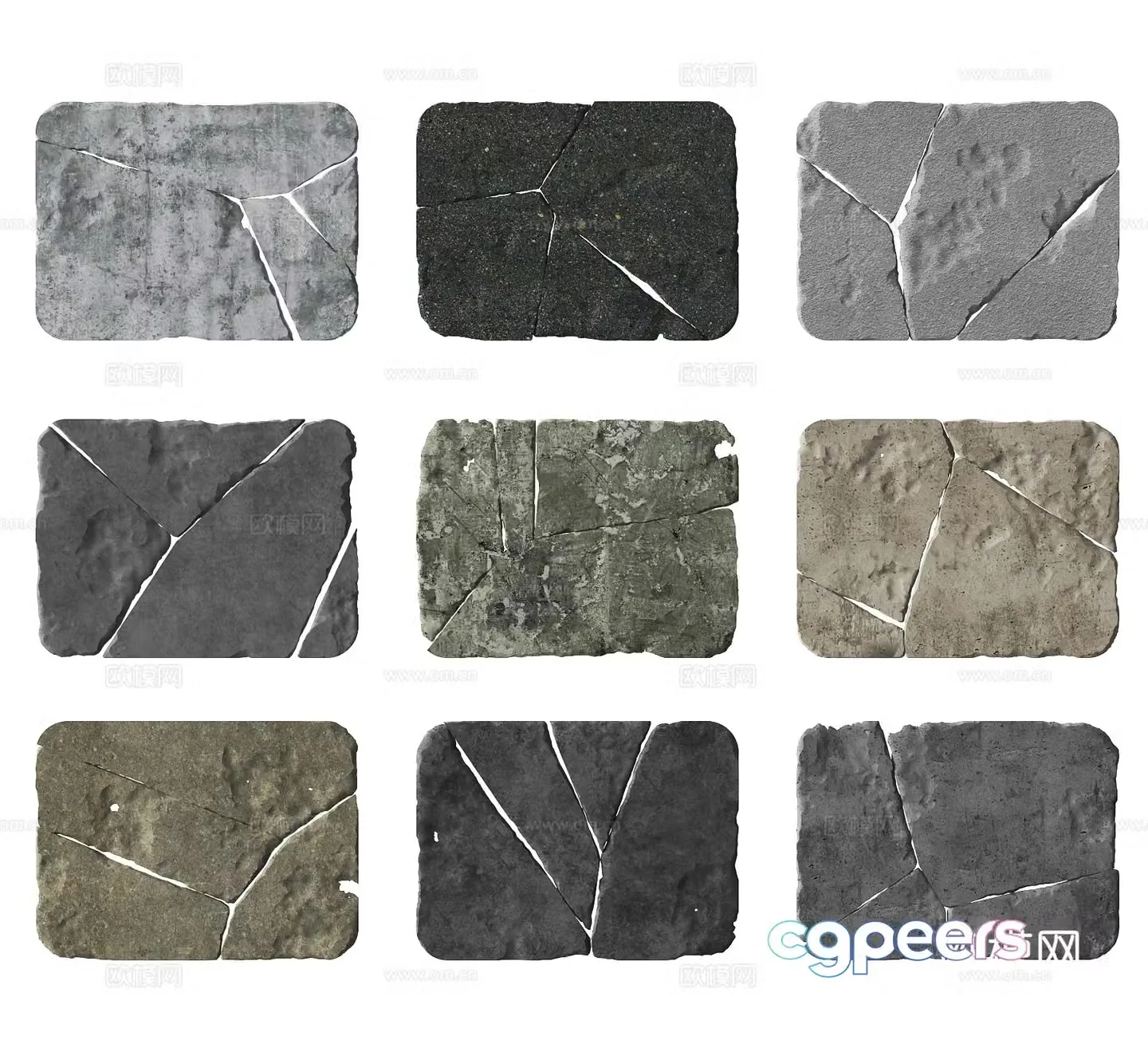 modern stone slate stone 3d model