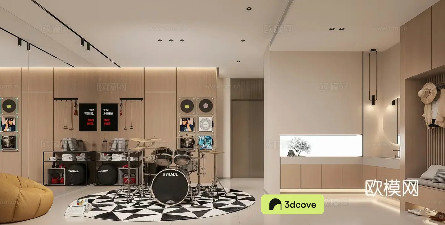 Modern leisure and entertainment room