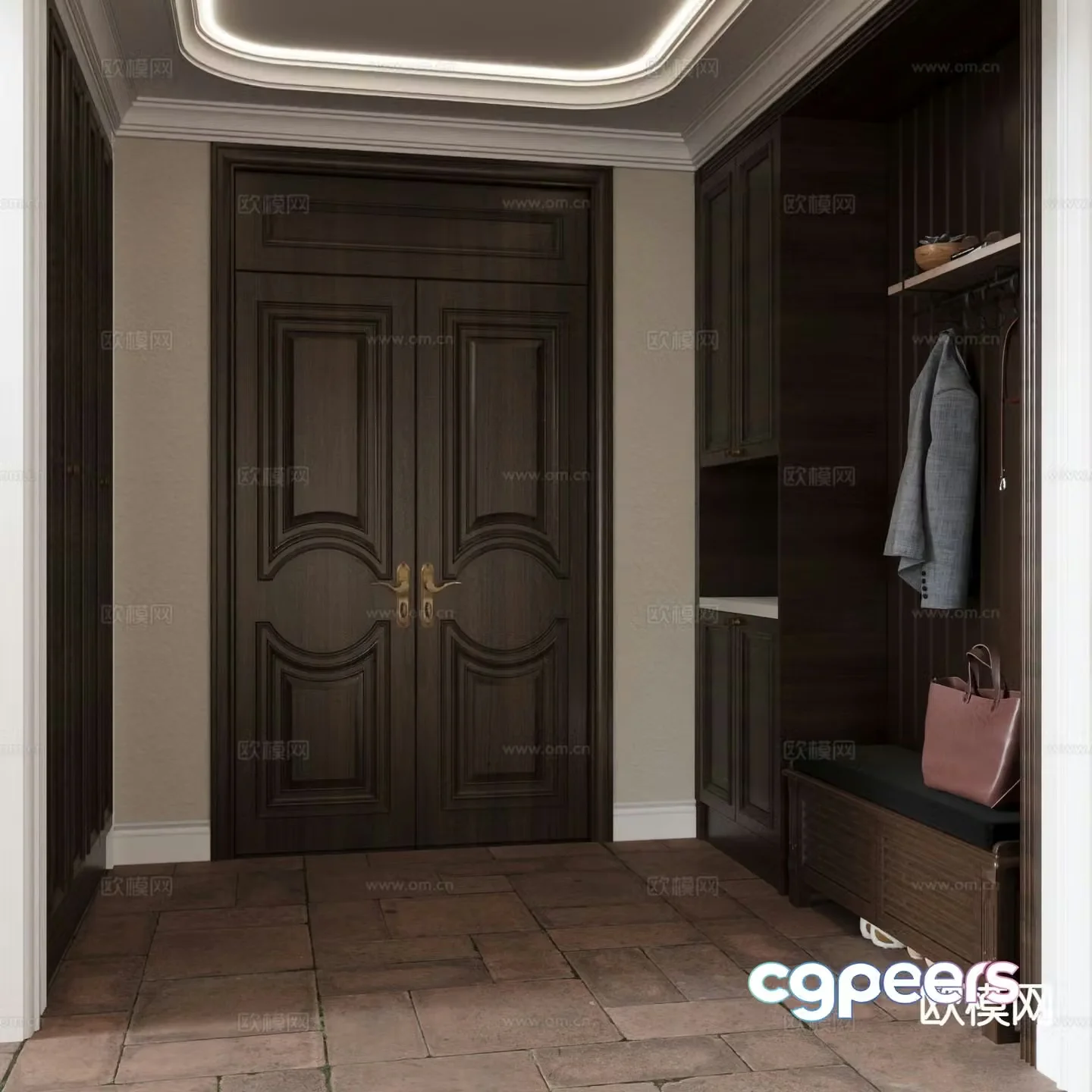 American style entrance aisle 3D model