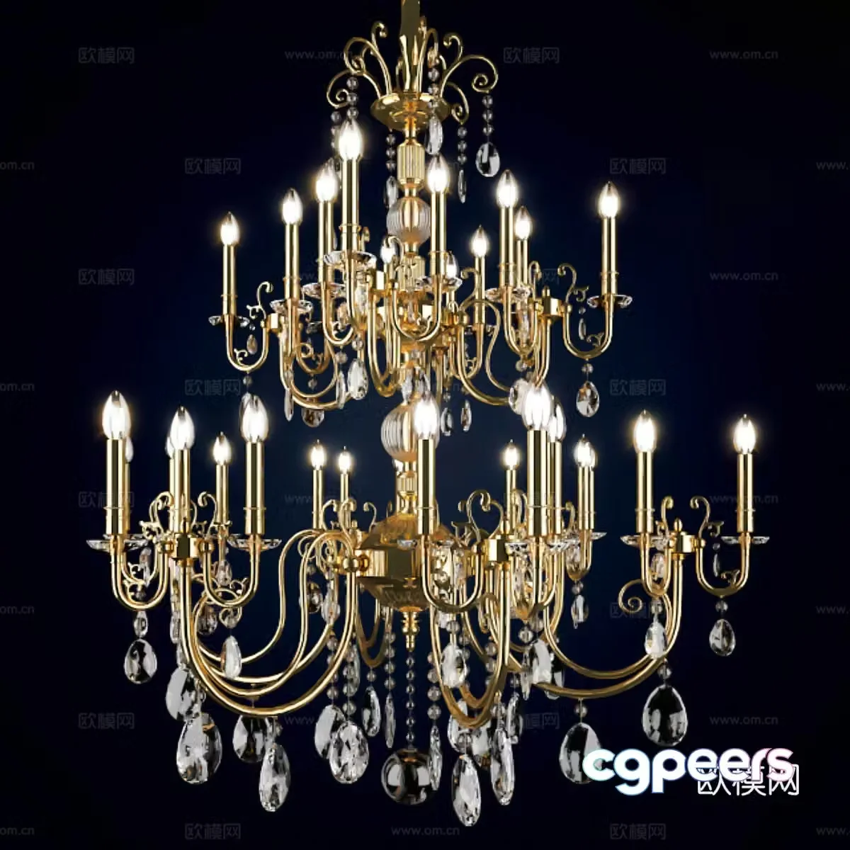 Light luxury chandeliers Hotel chandeliers Retro chandeliers Simple European chandeliers European chandeliers Lobby chandeliers 3D model