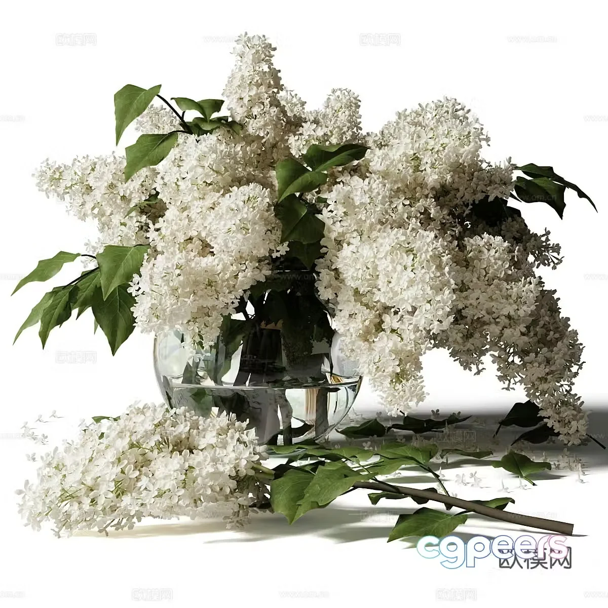 Modern vase flower art 3d model