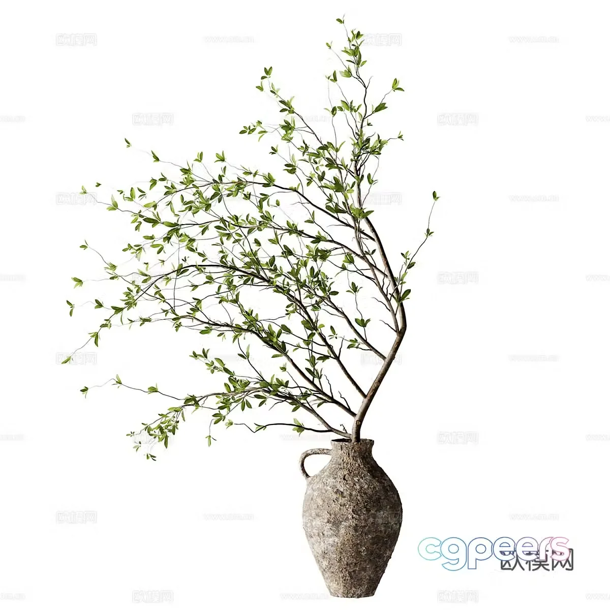 New Chinese style waive vase flower art 3D model