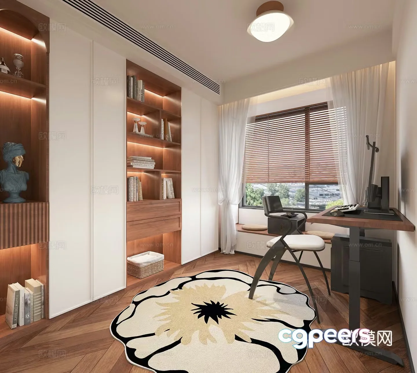 Middle-aged study room 3D model