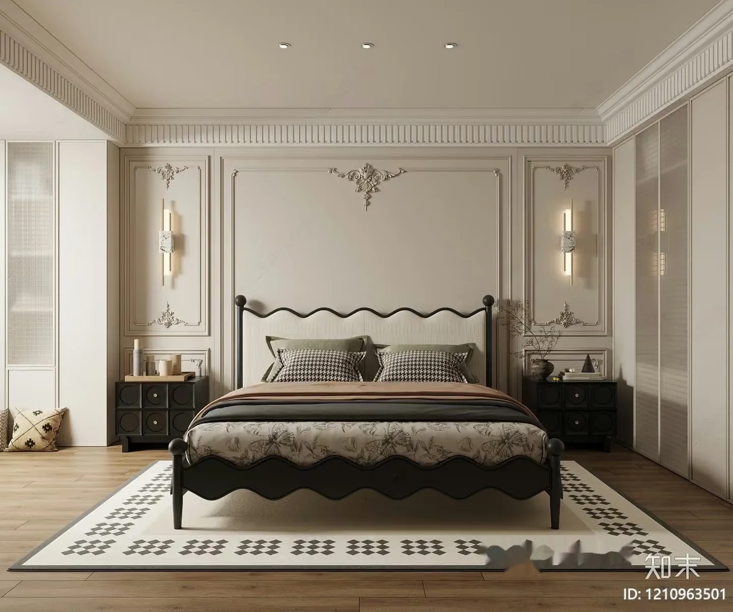 Cozy Bedroom 3D Model – 1103 – VRAY Render