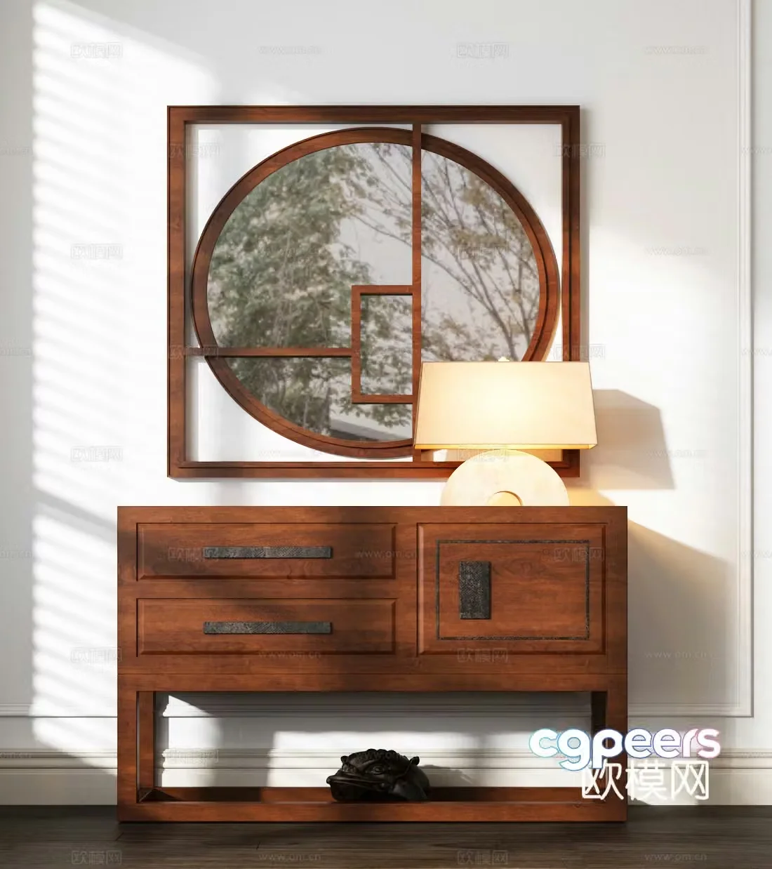 Modern porch cabinet Song family porch cabinet Song family end viewing platform Modern medieval decorative cabinet 3D model