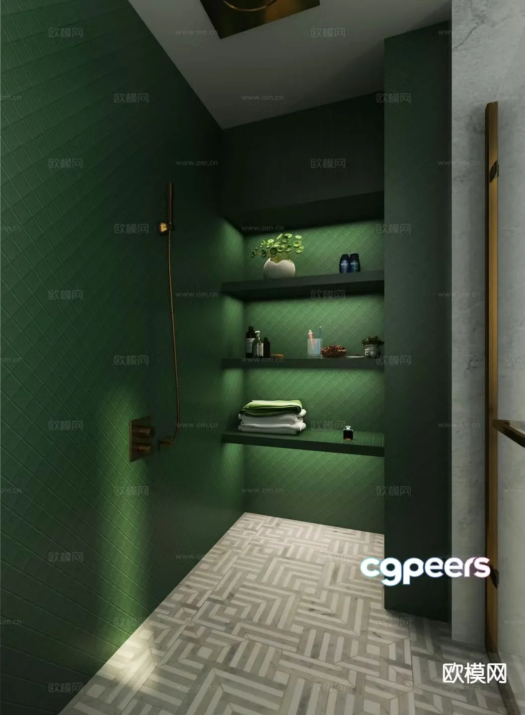 Hong Kong style light luxury bathroom bathroom master bathroom 3d model