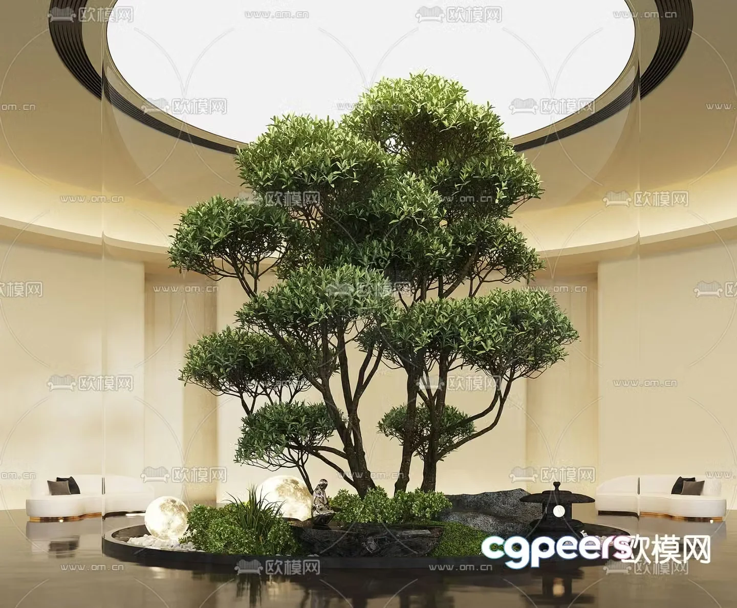 Indoor landscape plant landscaping 3d model