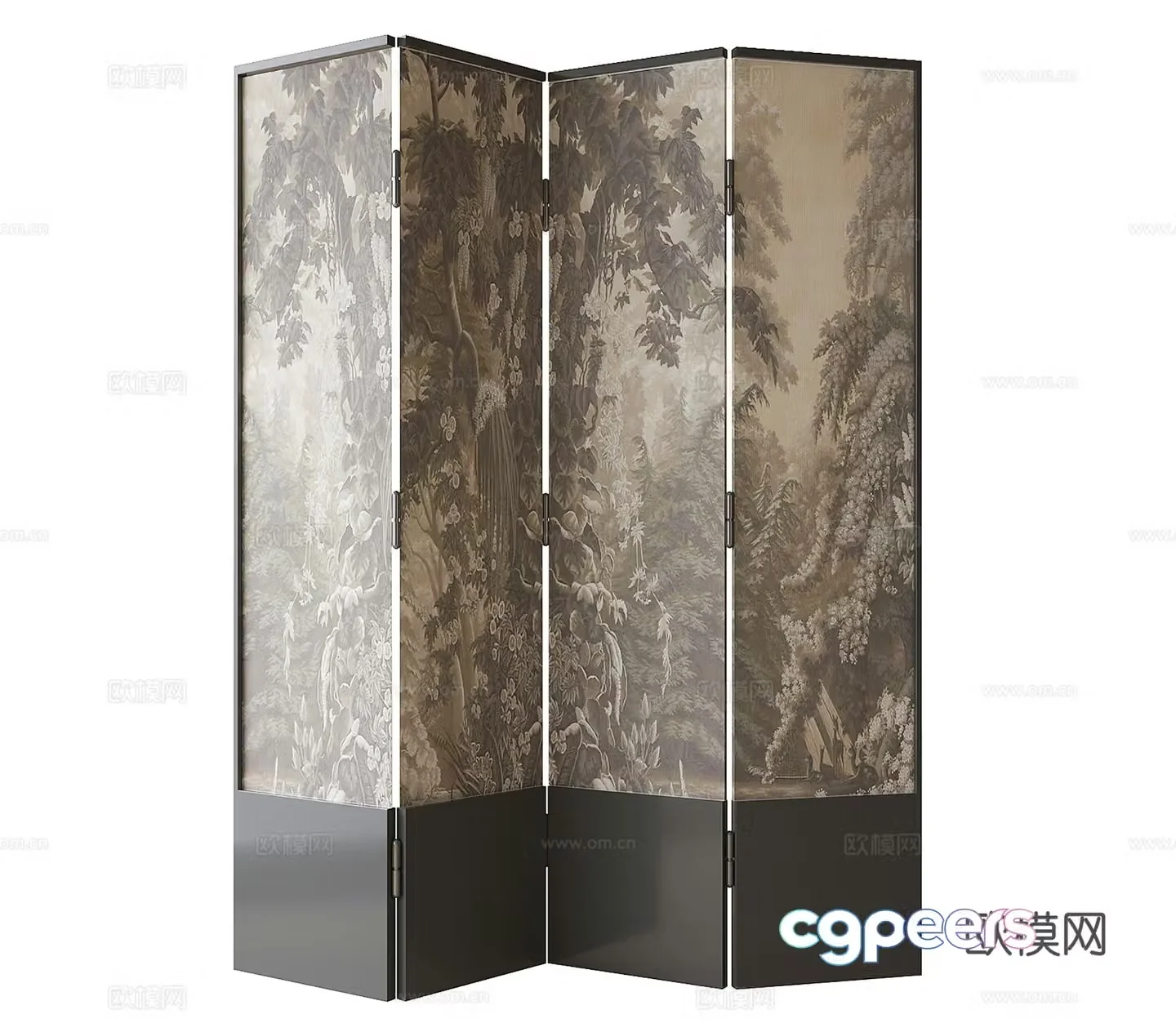 French folding screen 3d model