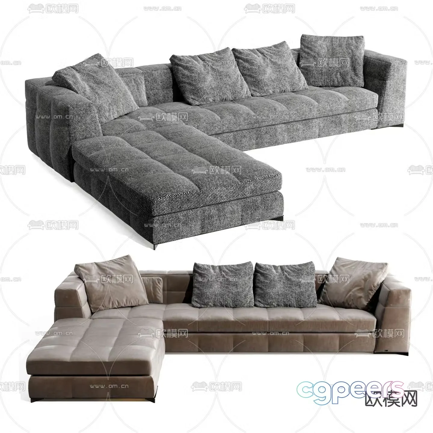 Minotti corner sofa 3d model