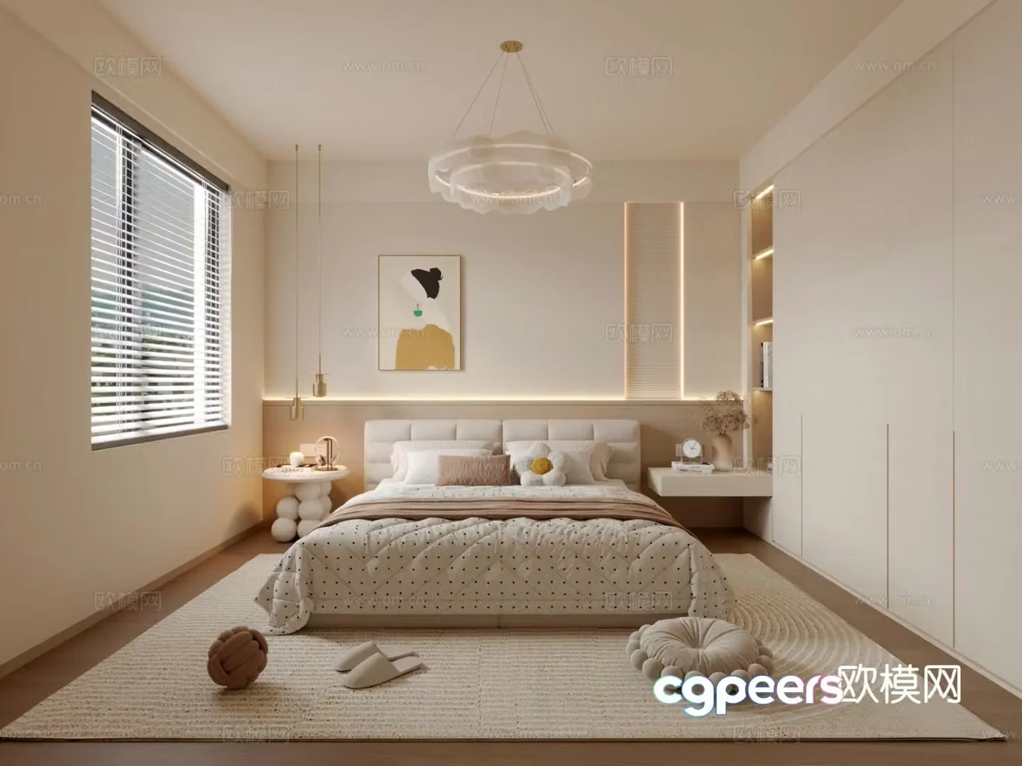 Modern girl room bedroom second bedroom daughter room 3d model