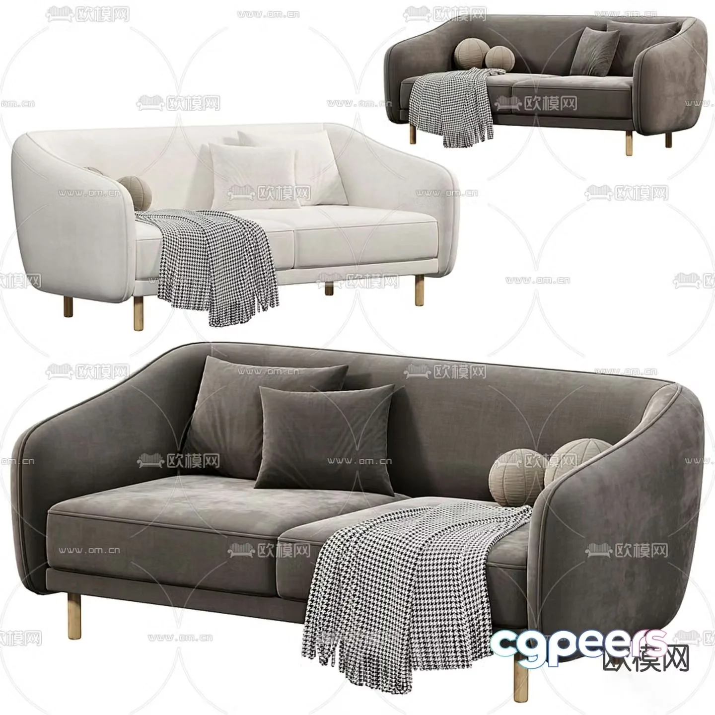 Double sofa 3d model