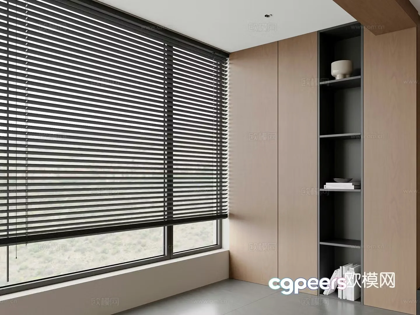 Modern curtains blackout curtains Venetian blinds 3d model
