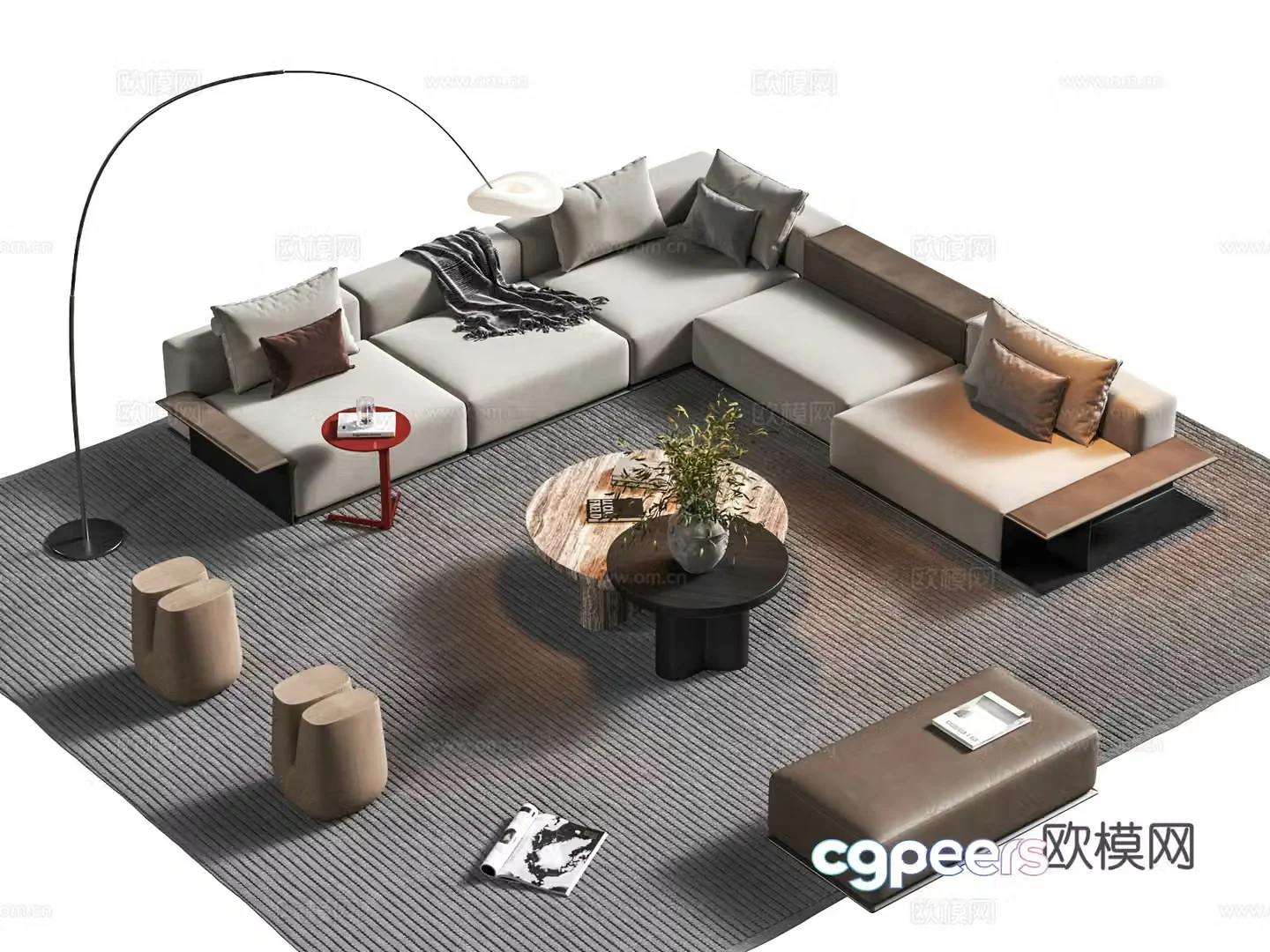 poliform modular sofa 3d model