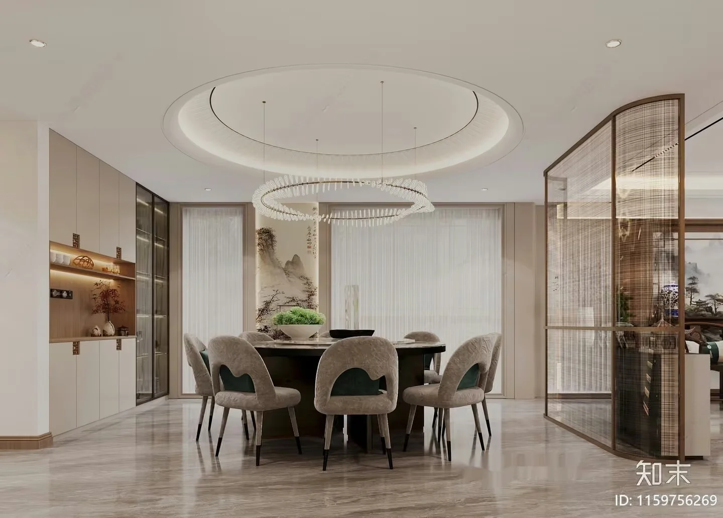 Modern Dining Room 3D Model – 16871 – CORONA Render