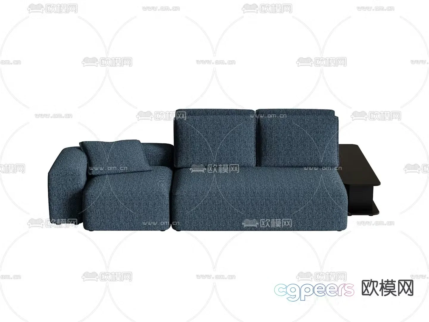 Card seat sofa double sofa 3d model