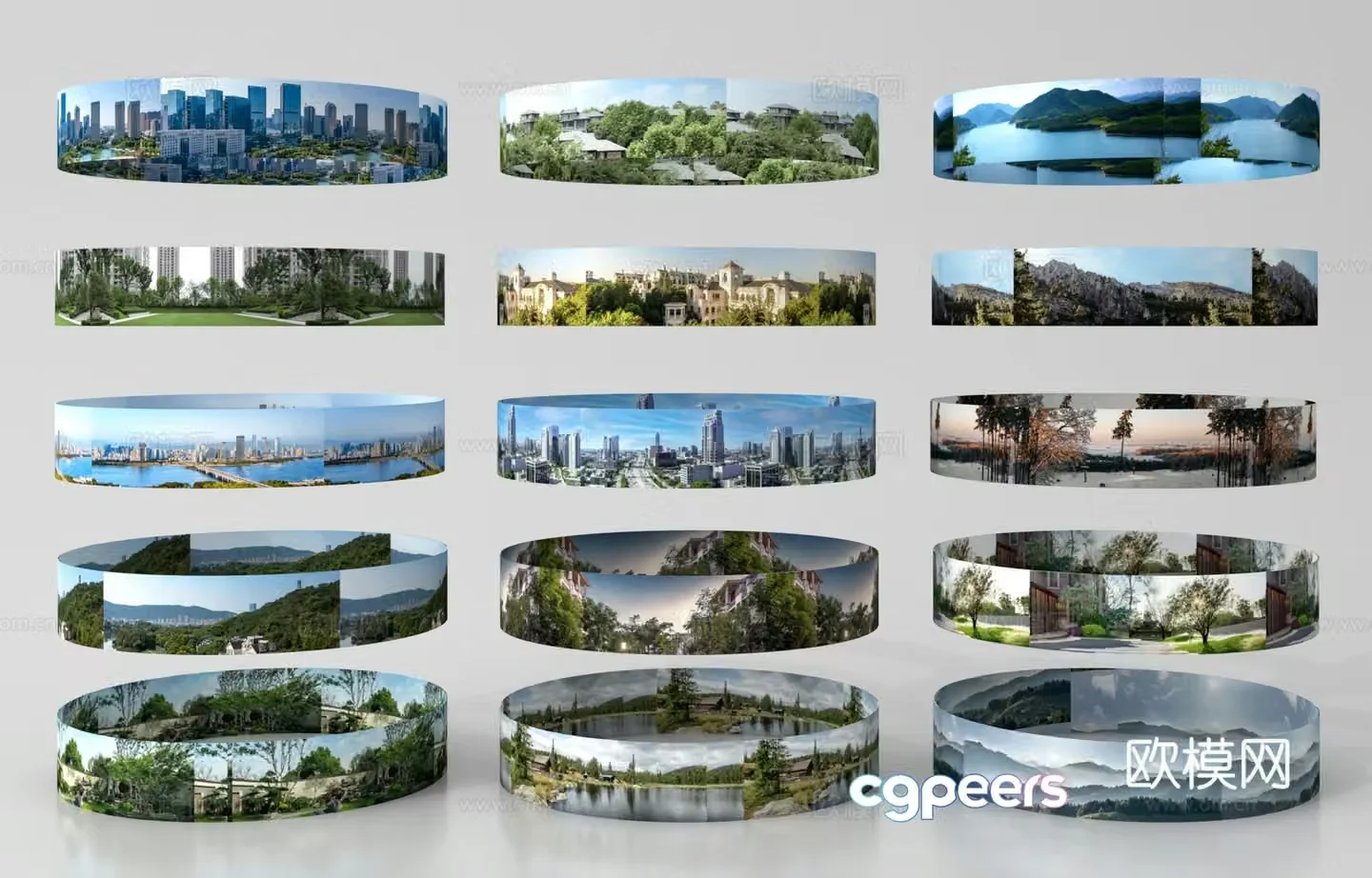 Surround background City background Green plant background Forest exterior 3d model
