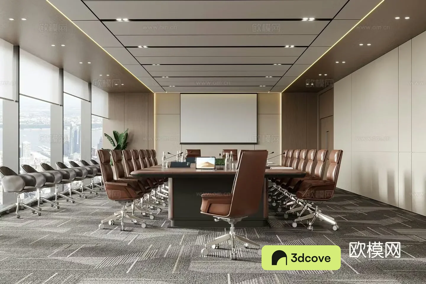 Modern conference room conference table office chair