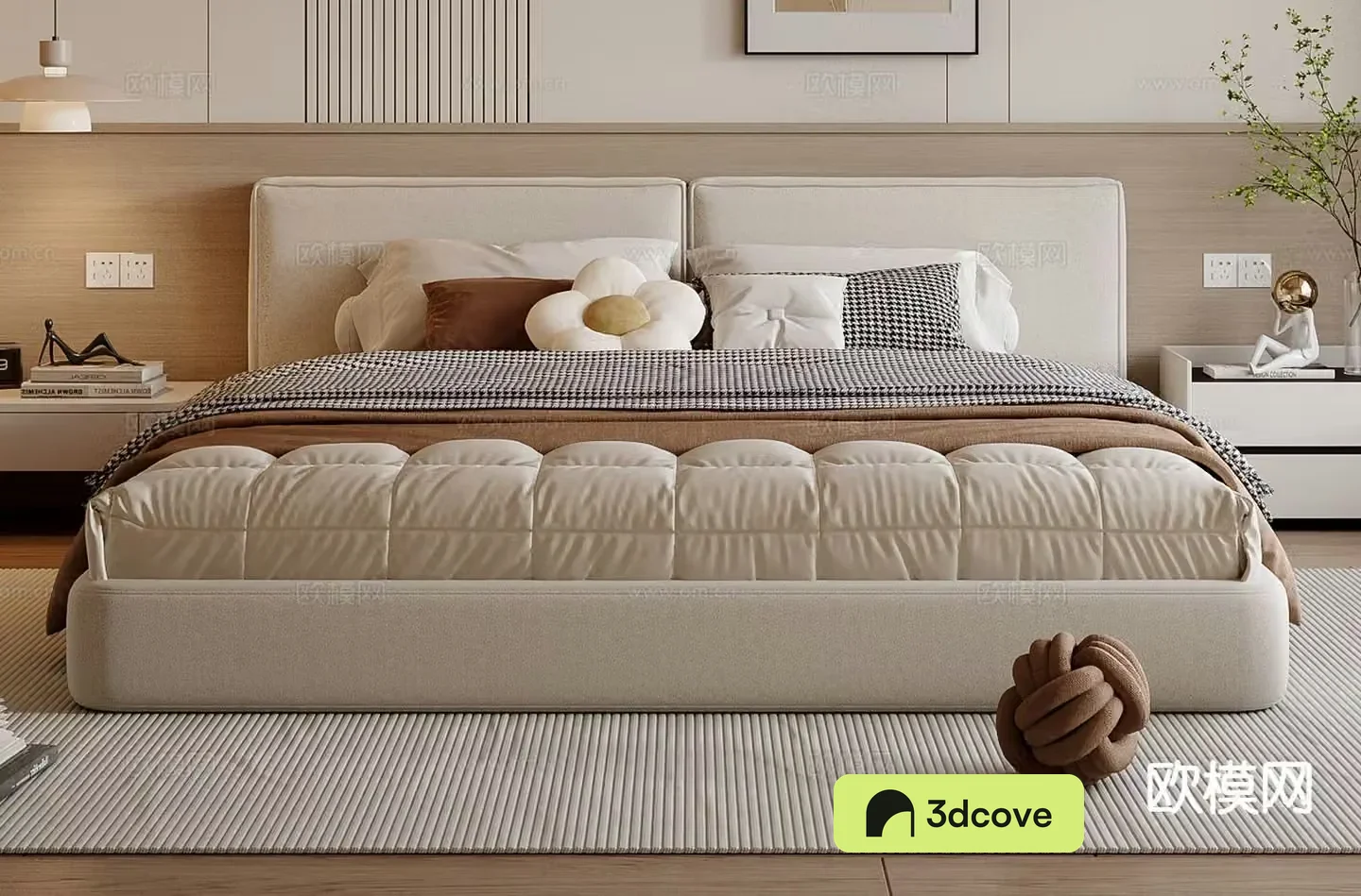 Cream style double bed