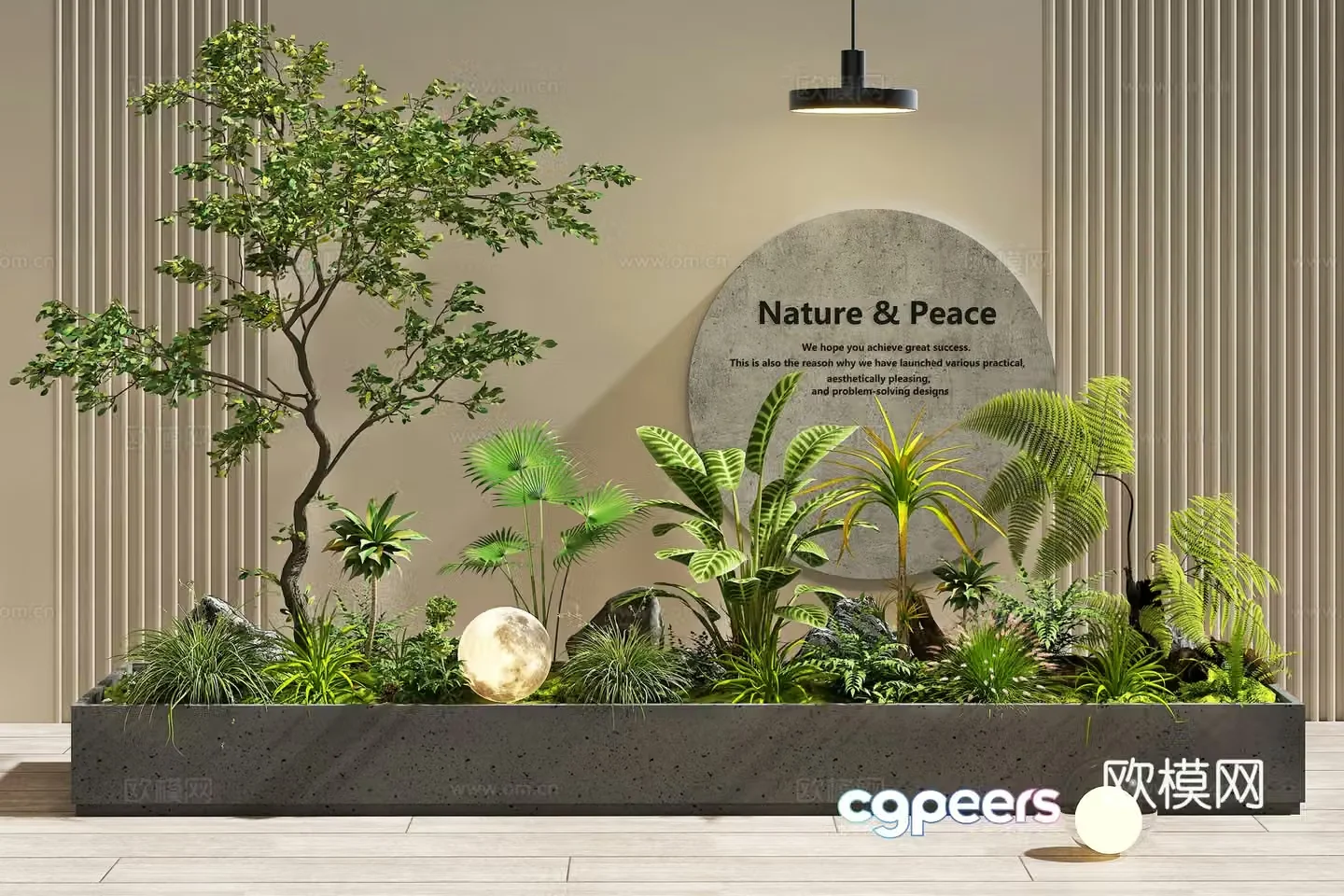Modern interior landscape Landscape Plant pile Flower bed Flower pond Garden landscape Plant combination 3D model