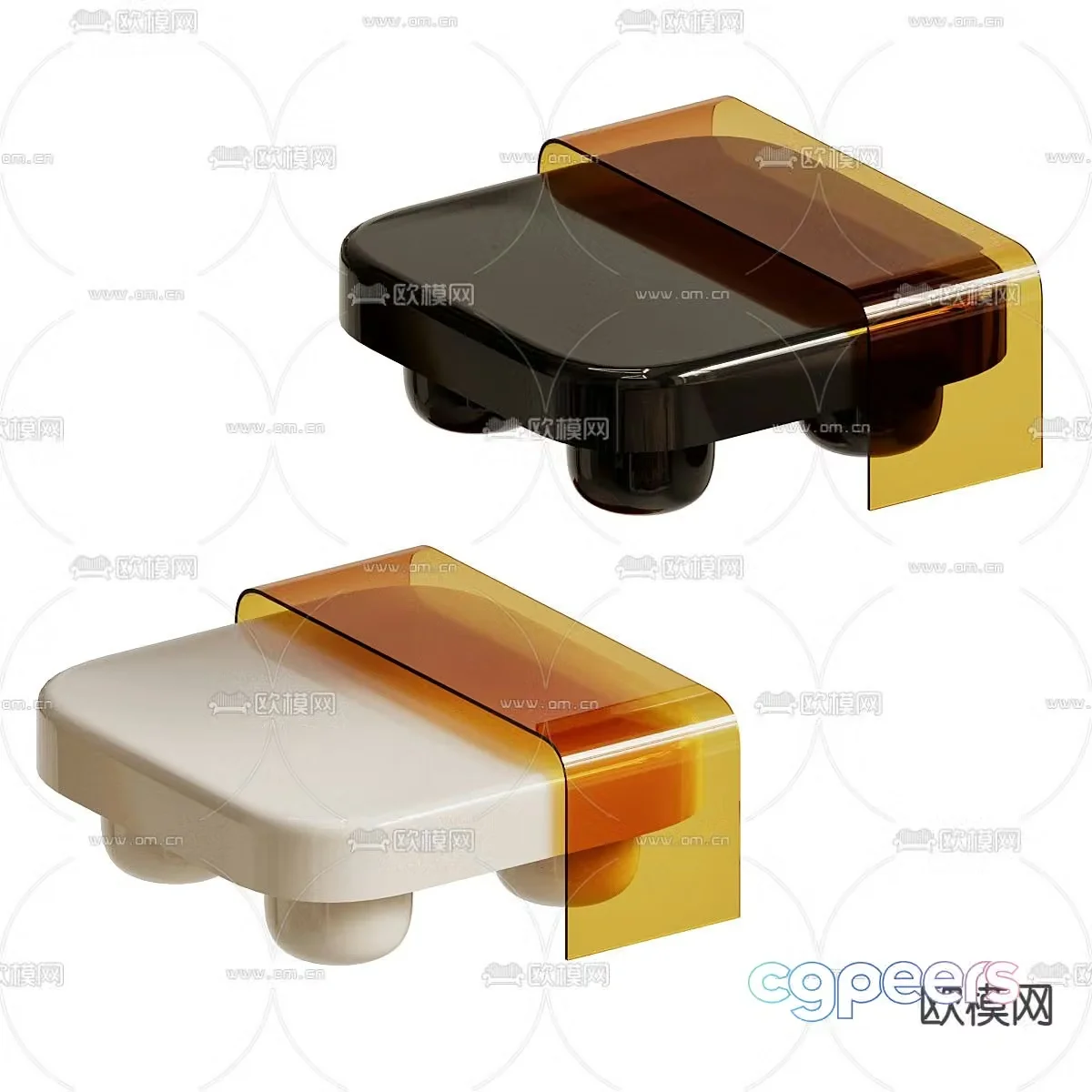 B&B Italia transparent coffee table 3d model