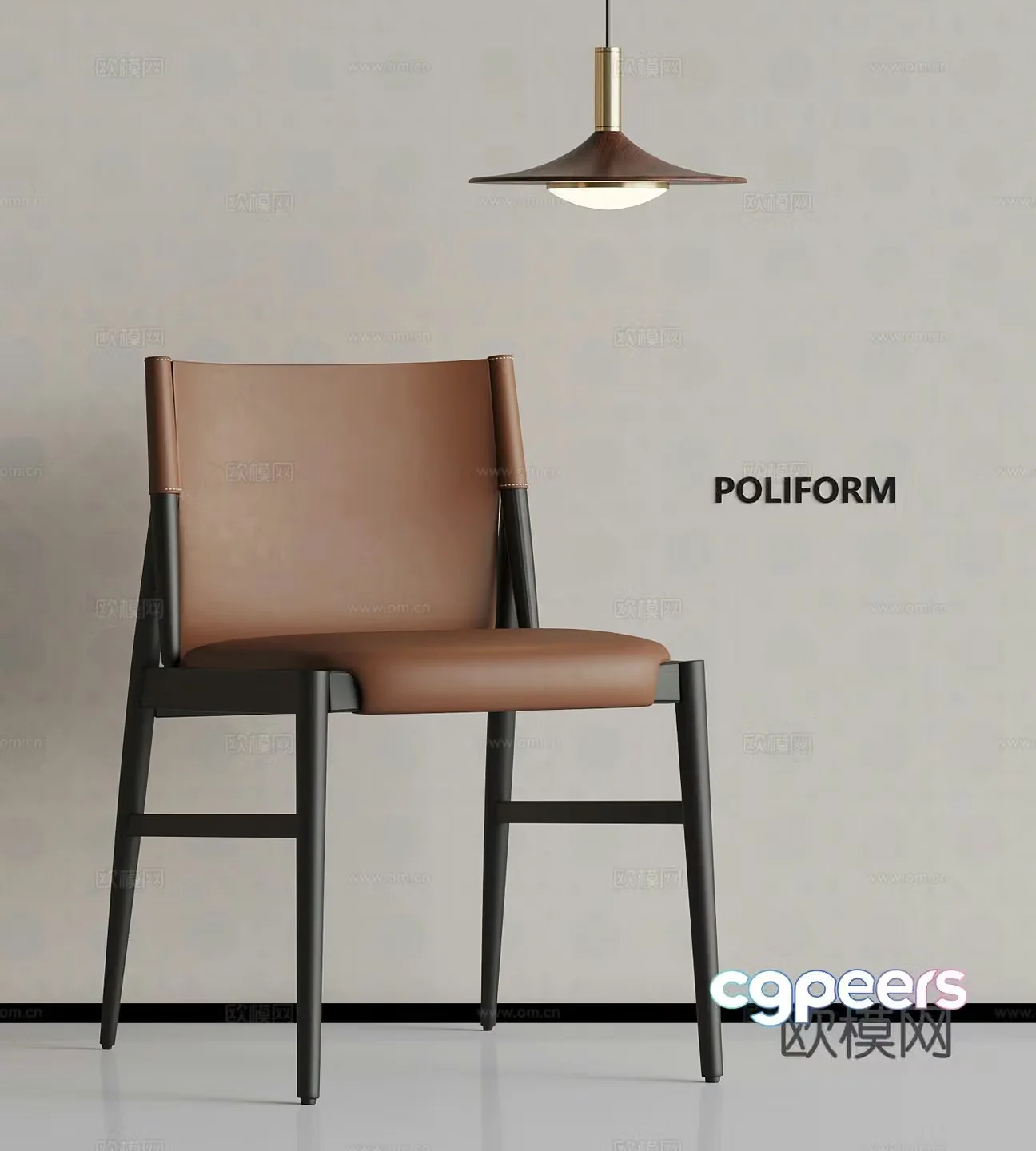 Modern casual chair leather chair 3d model
