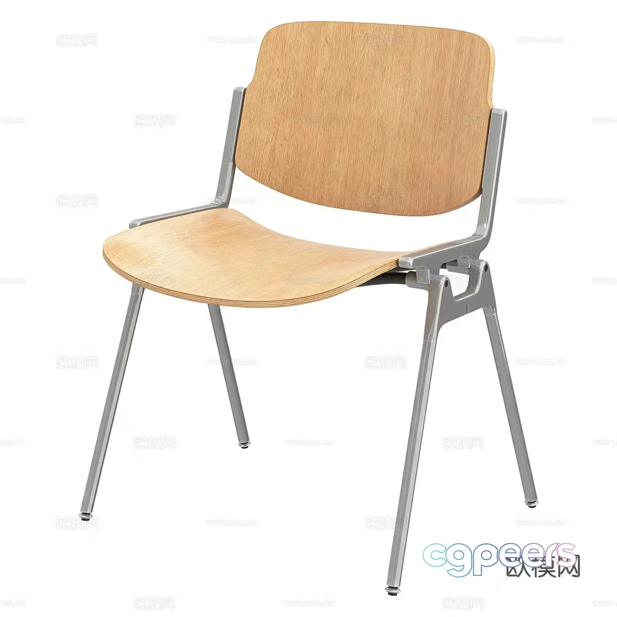 Nordic simple chair single chair simple chair casual chair stool 3d model
