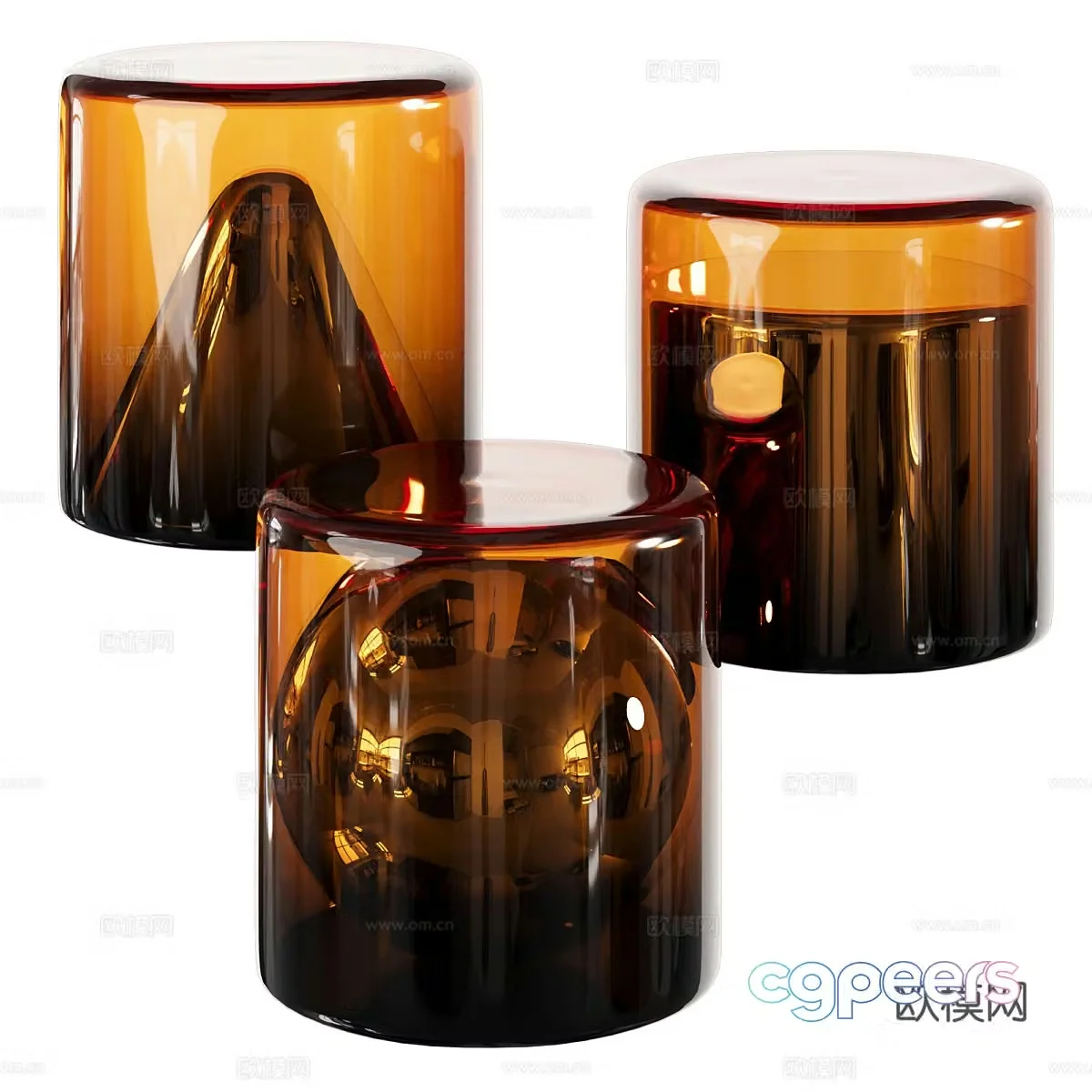 Modern Italian light luxury acrylic stool 3d model