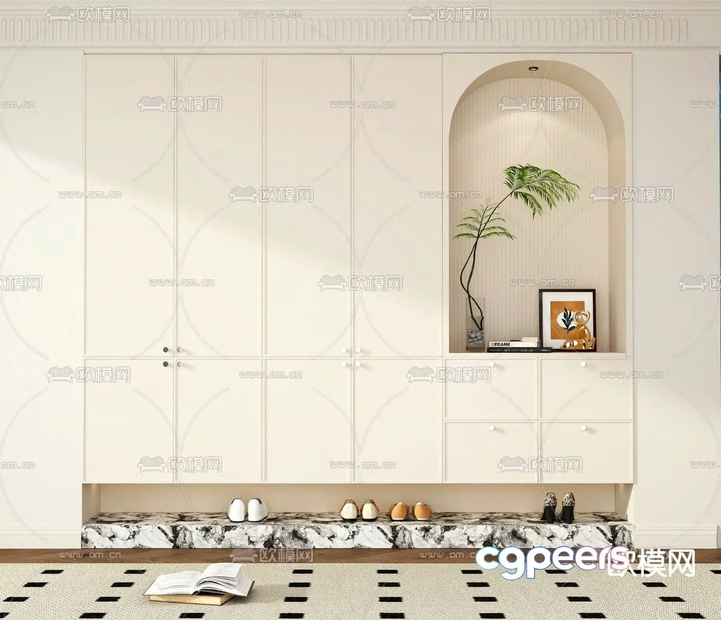 French shoe cabinet 3d model