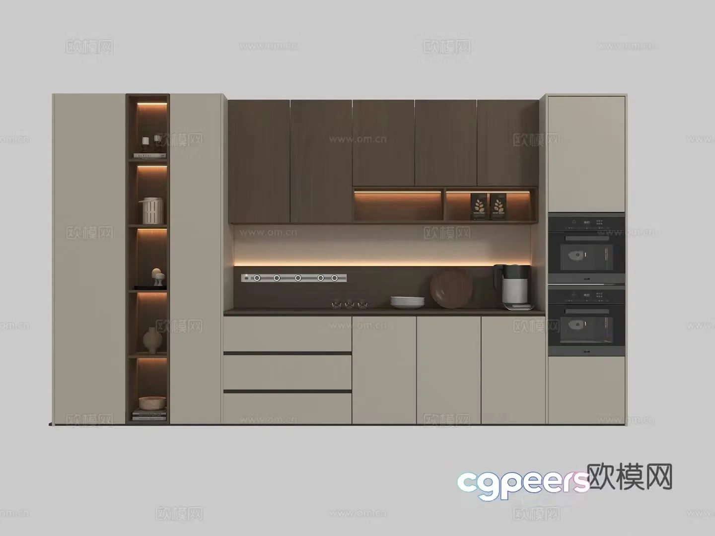 Middle-aged wine cabinet 3D model
