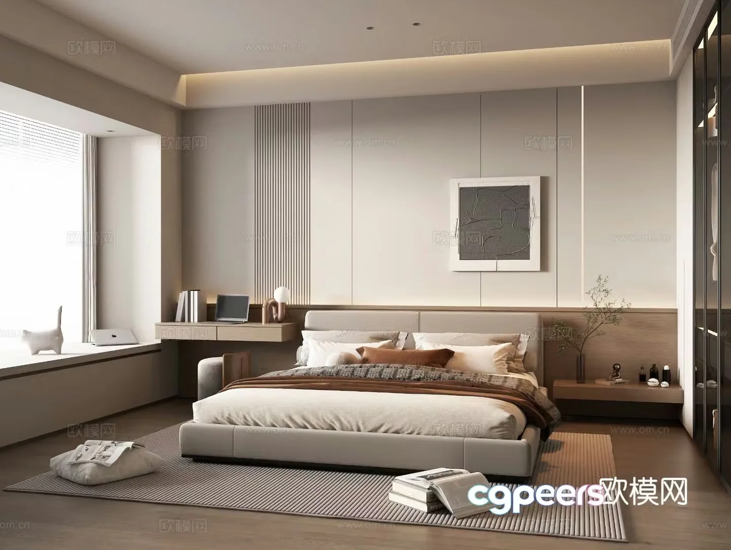 Modern home bedroom master bedroom 3d model