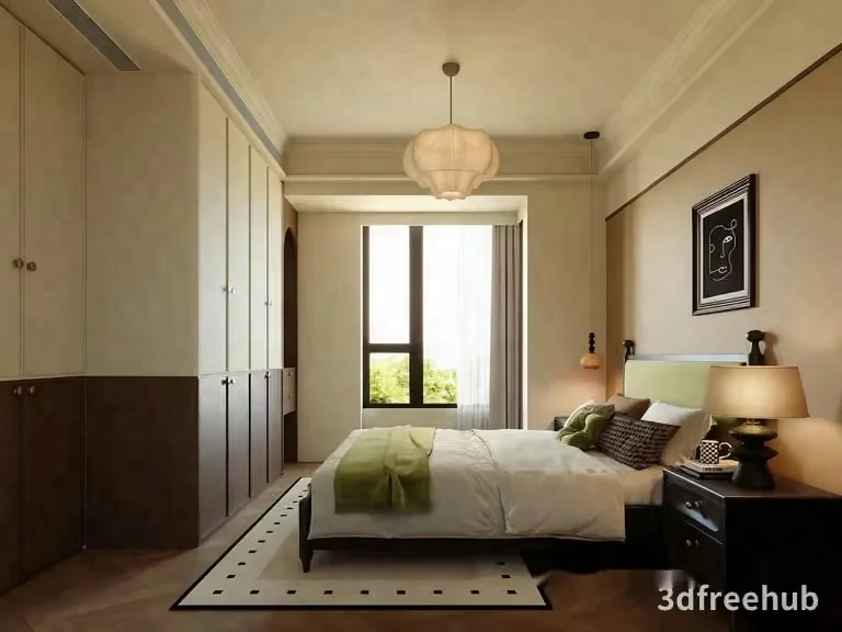 Cozy Bedroom 3D Model – 22208 – VRAY Render