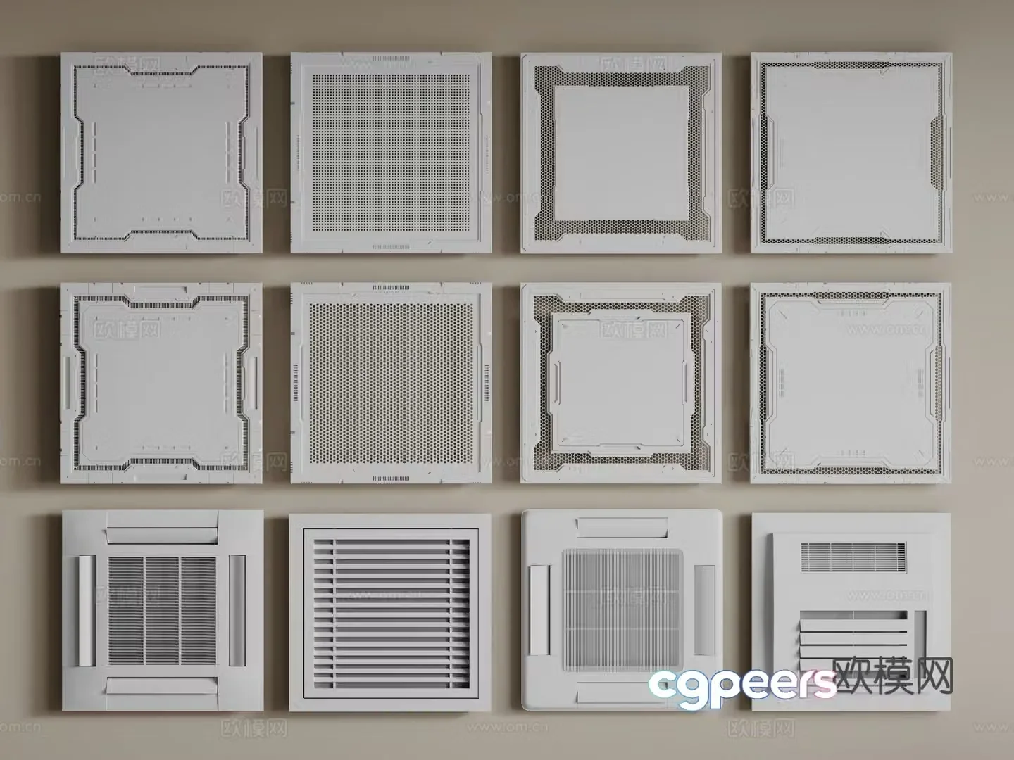 Modern central air conditioner Air conditioner air outlet 3D model