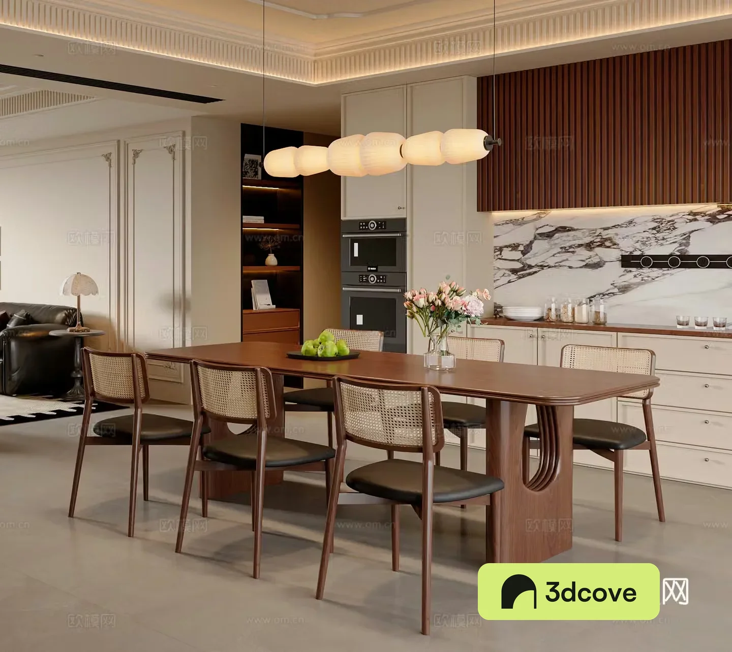 French medieval dining table and chair combination chandelier sideboard dining table French restaurant sofa