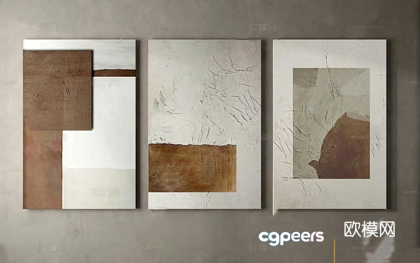Wabi-sabi painting texture painting abstract painting decorative painting 3D model