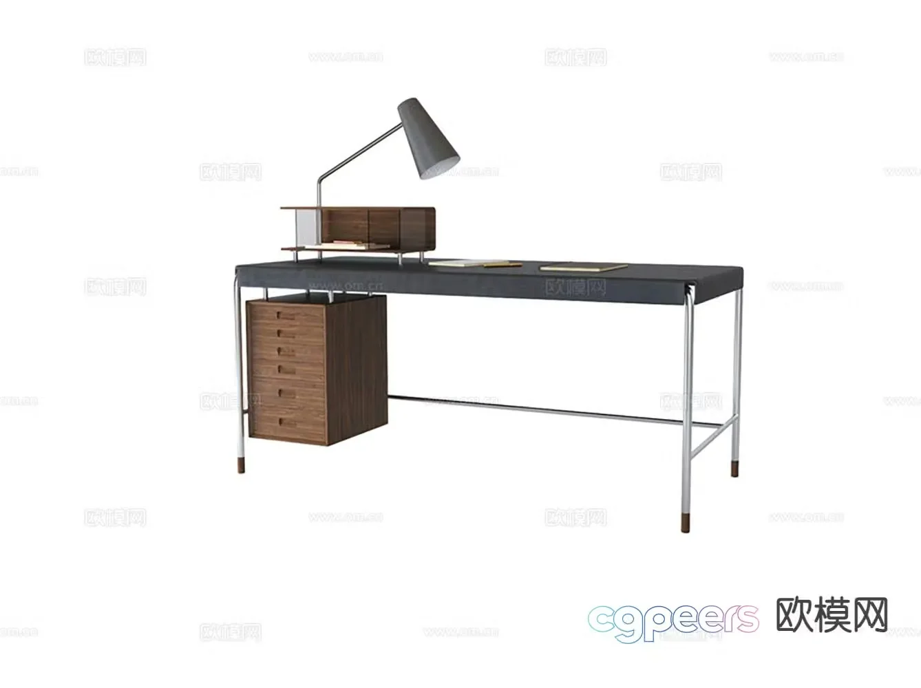 modern desk desk 3d model