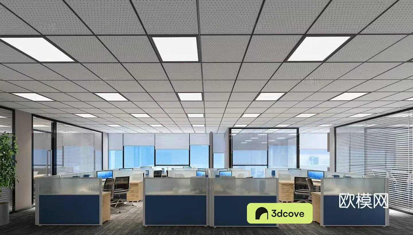 Modern minimalist office area front desk