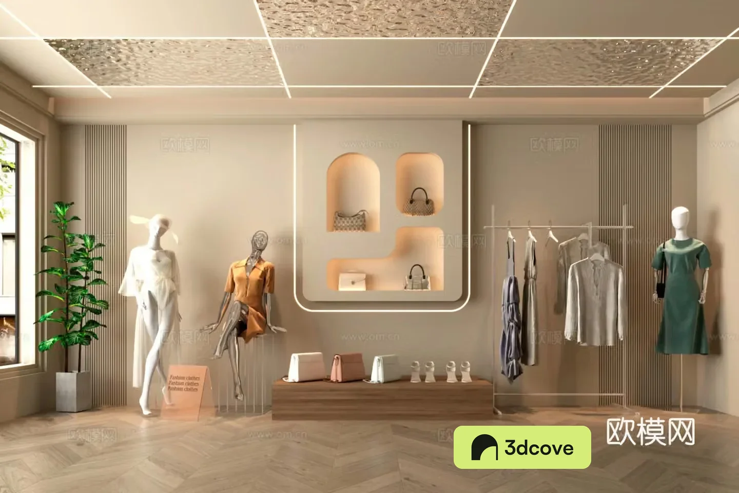 Modern clothing store Clothing box store Clothing hanger