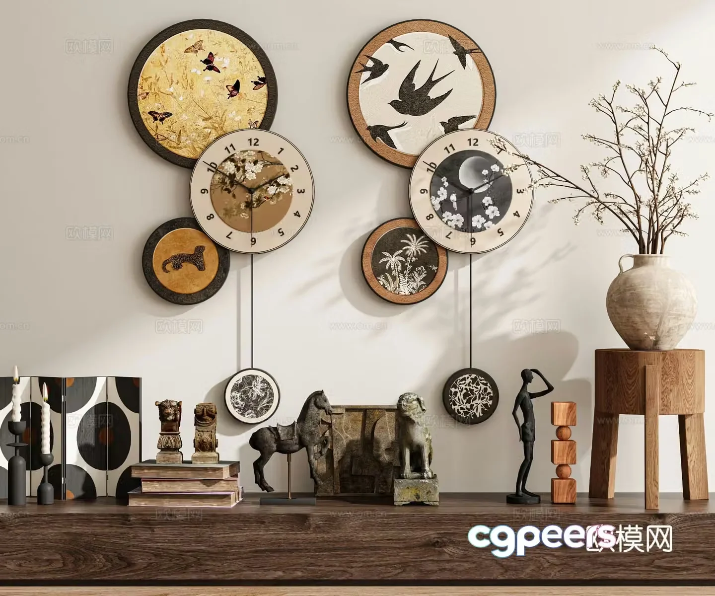 Medieval style clock clock wall clock 3d model