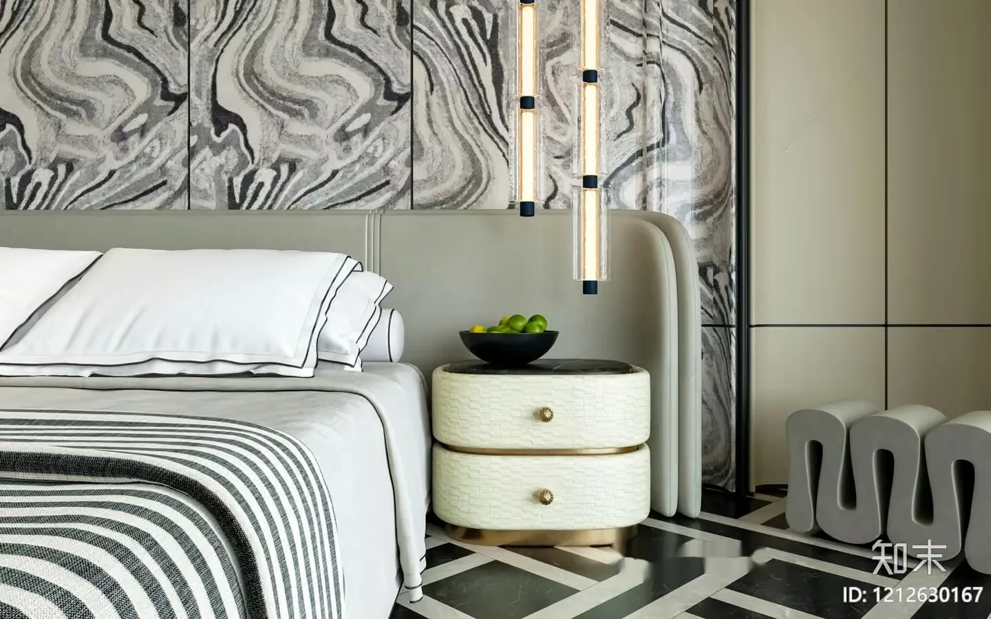 Modern Bedroom Furniture 3D Model – 4714 – VRAY Render