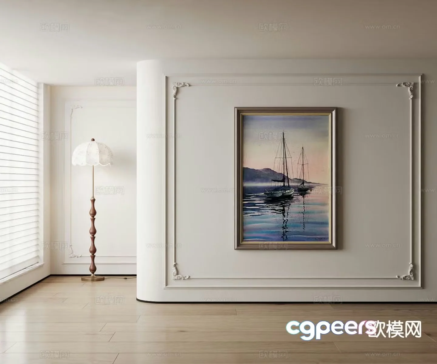 American oil painting landscape painting decorative painting 3d model