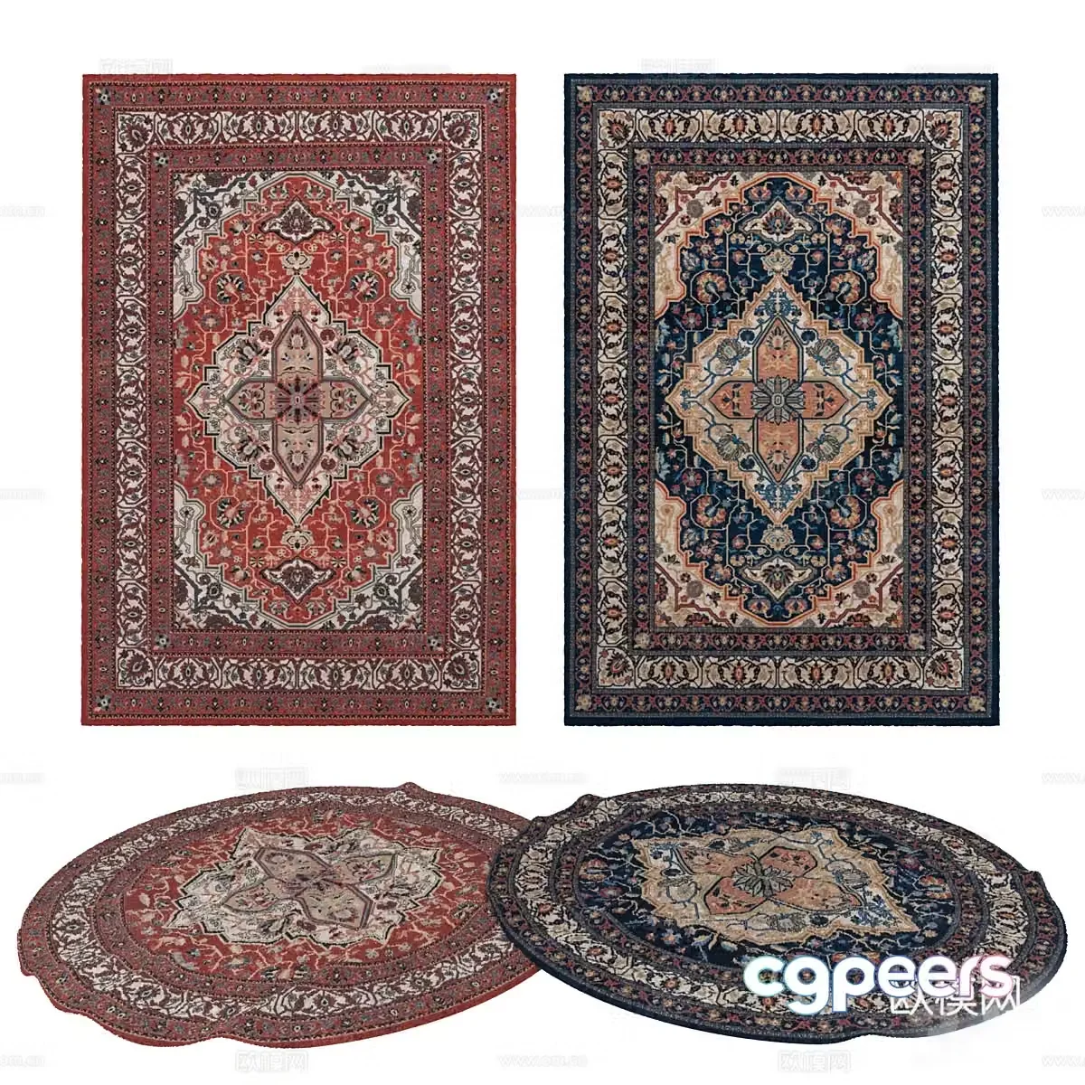 American retro carpet 3d model