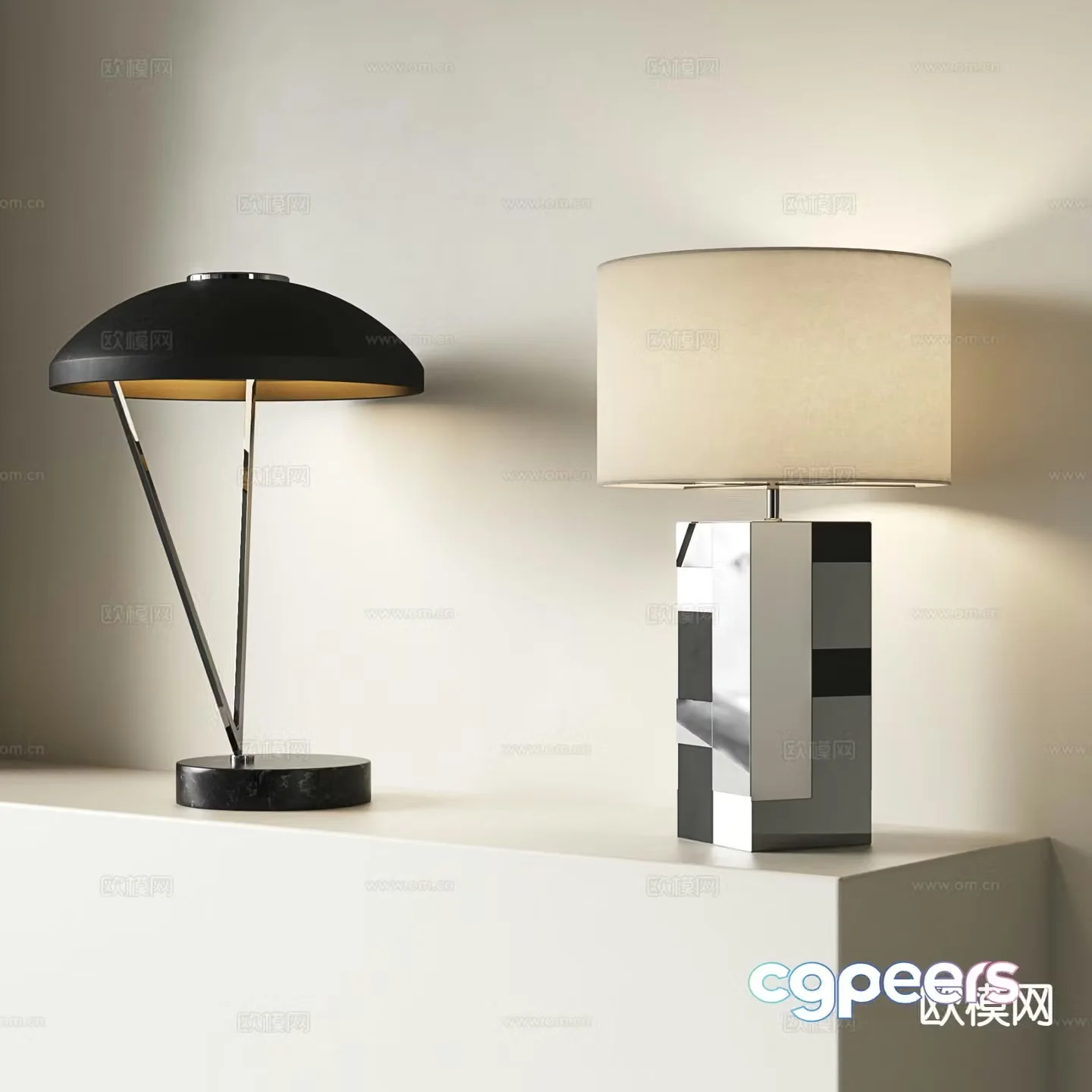 Medieval style table lamp bedside table lamp 3d model
