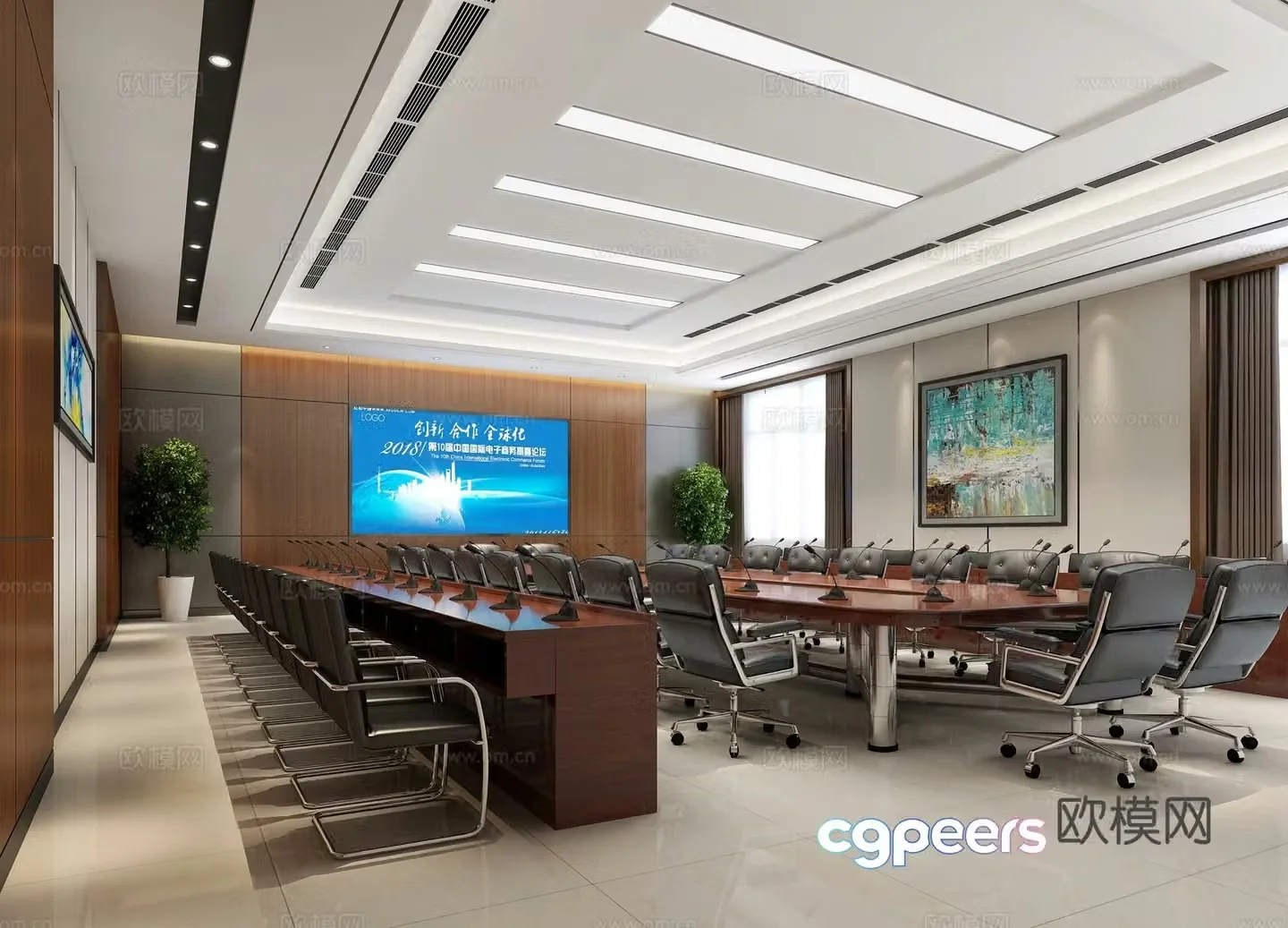 Modern conference room 3d model