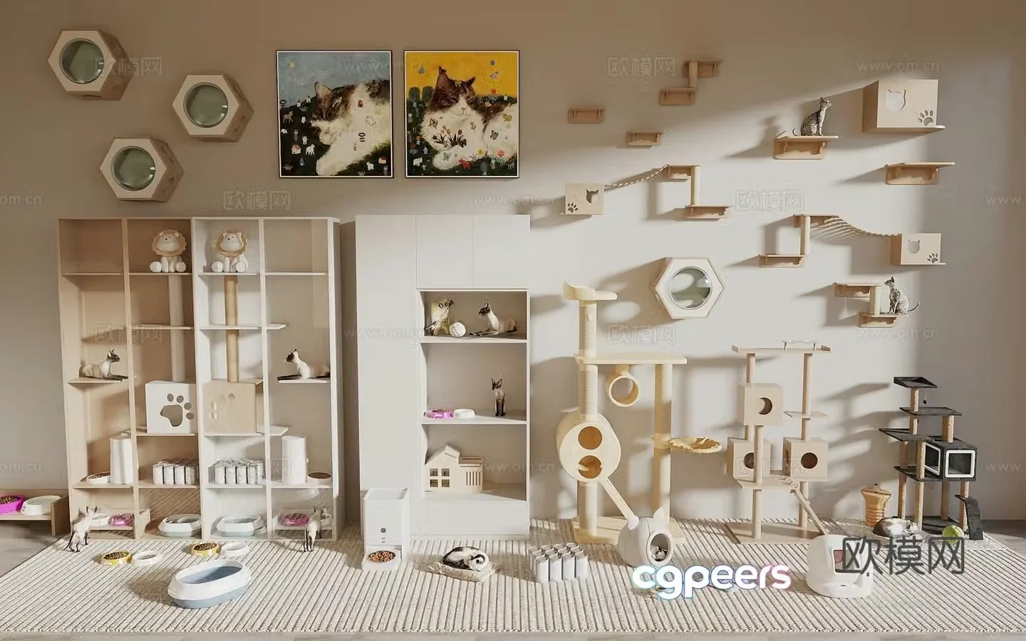 Cat climbing rack pet locker cat climbing rack cat nest pet supplies 3d model