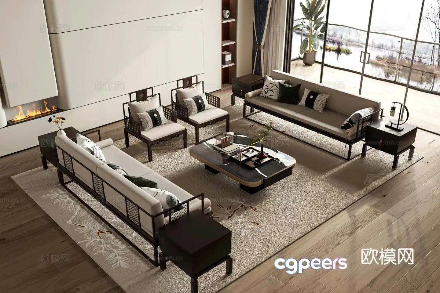 New Chinese style sofa 3D model