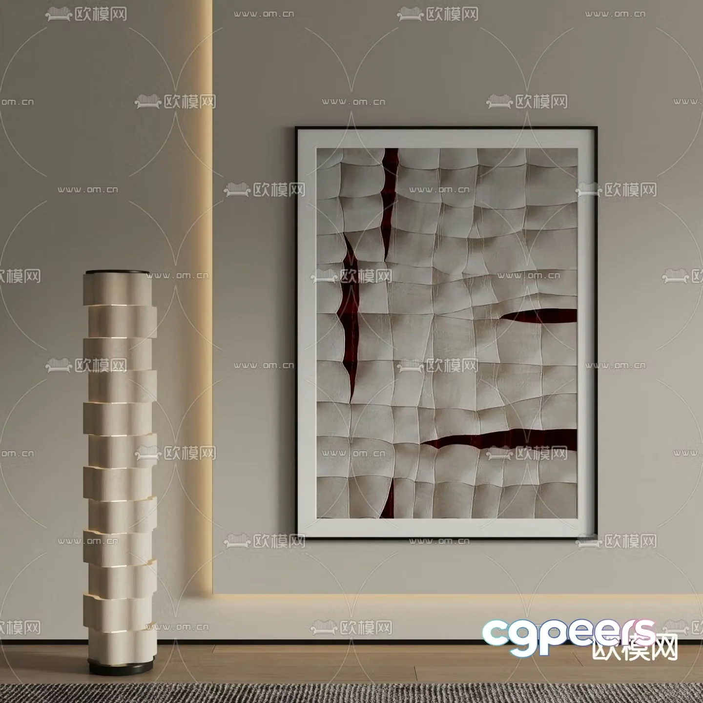 Modern decorative painting Hanging painting Abstract painting 3d model