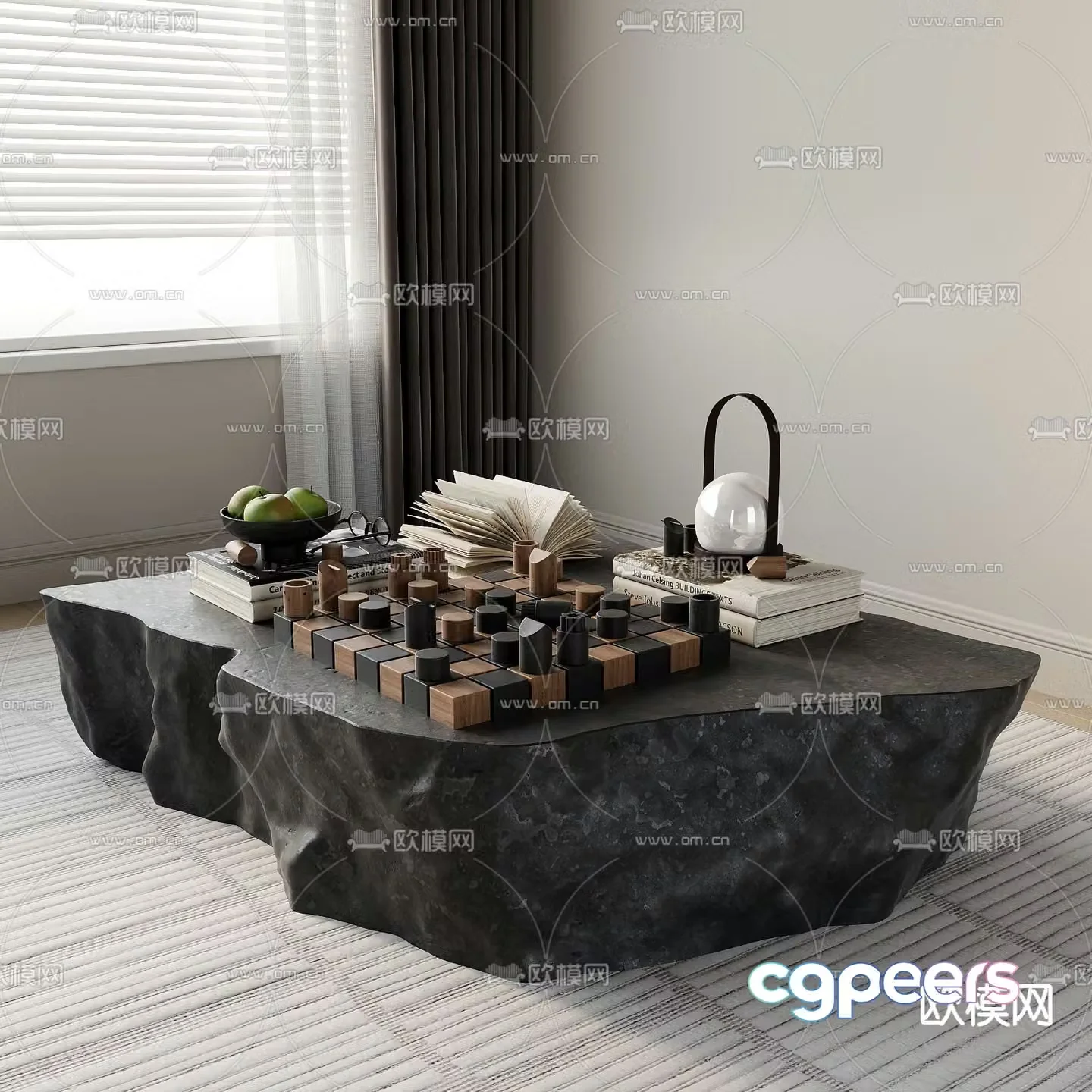 Special shaped coffee table marble coffee table 3d model