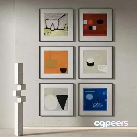 Modern Abstract Art 3D Model – 4249 – VRAY Render