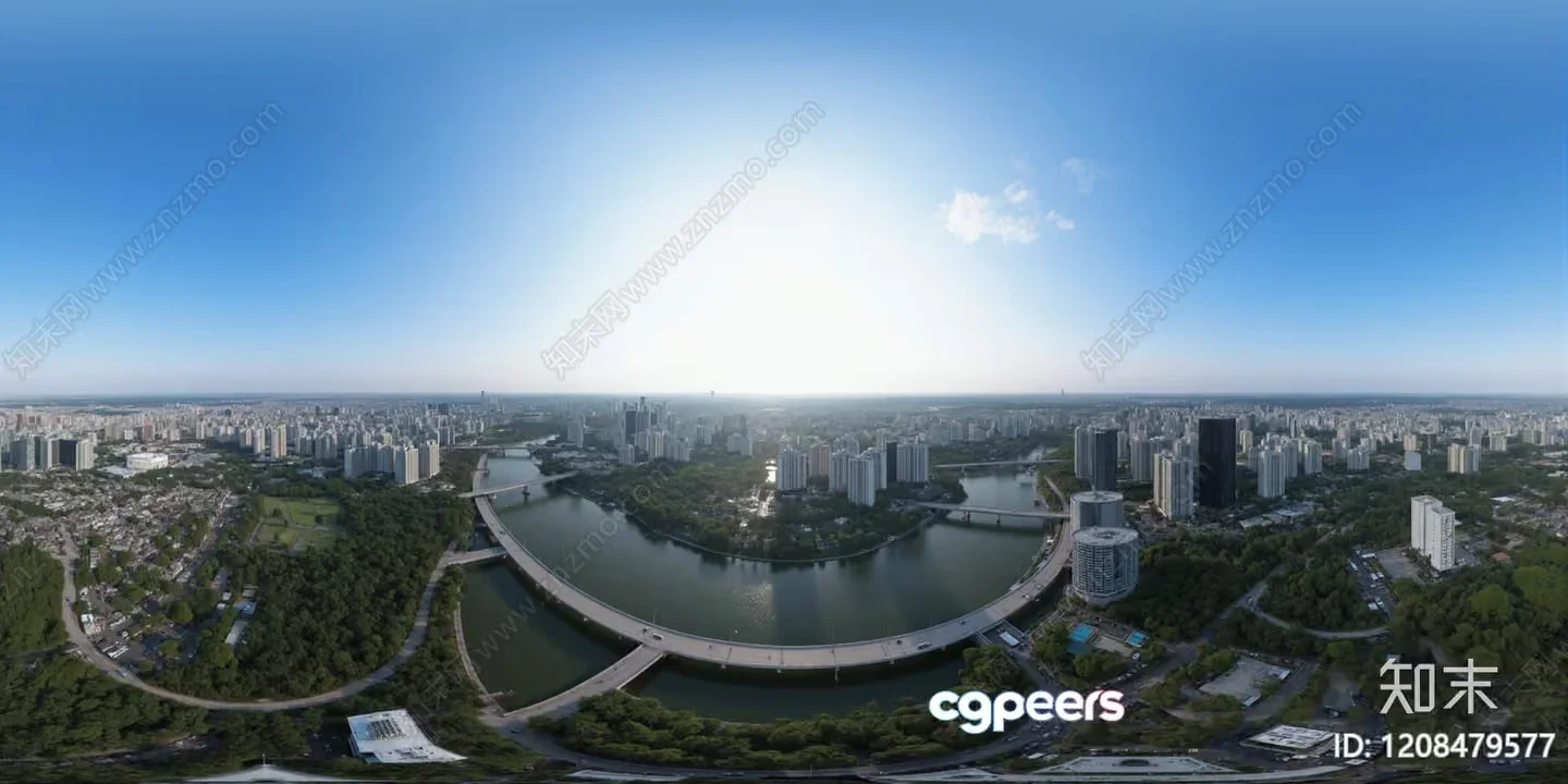 Aerial View Of A City 3D Model – 294 – VRAY Render