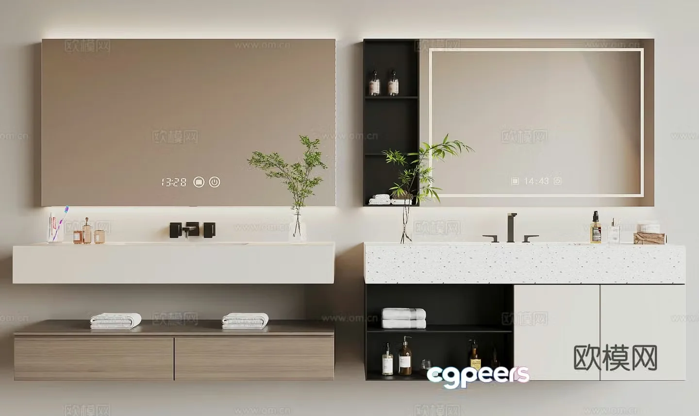 Modern bathroom cabinet 3d model